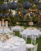 Treela 48 Pcs Paper Lanterns Party Decorations Round, Black - Image 2