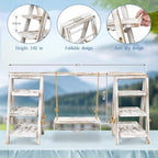 Flenpptly Wooden Cupcake Stand, 3 Tier Cupcake Display Stand, White - Image 3