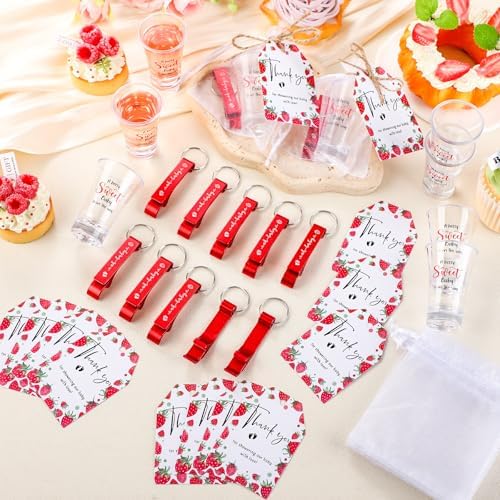 Blushtier 25 Sets Baby Shower Shot Glass Bottle Opener, Strawberry - Image 5