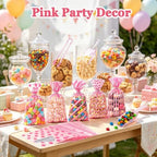 84 Pcs Pink Party Kit, 60 Treat Bags w/Ties,12 Mini Candy Scoops & 12 Tongs - Image 7