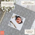 Peachly Unisex Baby Memory Book - First Year Baby Book Keepsake - Olive - Image 4