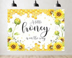 Trykid 9x6ft Sunflower Baby Shower Photography Backdrop A Little Honey is on The Way Honeycomb Yellow Floral Background Gender Reveal Party Decoration Photoshoot Studio Props Fabric by Unknown