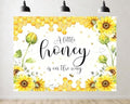 Trykid 10x7ft Sunflower Baby Shower Photography Backdrop A Little Honey is on The Way Honeycomb Yellow Floral Background Gender Reveal Party Decoration Photoshoot Studio Props Fabric by Unknown