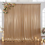 10x10ft Light Champagne Backdrop Curtains Wedding Party Glitter Sequin Curtain Backdrop Fabric Shimmer Drapes Backdrop Bridal Baby Shower Birthday Christmas Photoshoot Background 5x10FT，2 Panels - Image 4