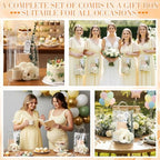 61 Pcs Baby Shower Game Prizes for Winners 6 Sets Creamy White Wedding Bridal Shower Gifts Include Notebook Pen Hair Tie Ceramic Mugs Thank You Card Eucalyptus Leaves Party Gifts for Guests - Image 5