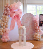 Pink Floral Arch Backdrop Cover Toile Bride to Be Baby Shower Girl Party Chiara Arched Frame Bow Flowers 1st Wedding Birthday Parties Decorations (6.6FT,4029) - Image 4