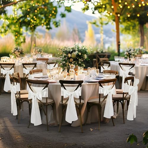 Satin Chair Sashes, Off White, 6 x 108 inch, 50 Pcs - Image 2