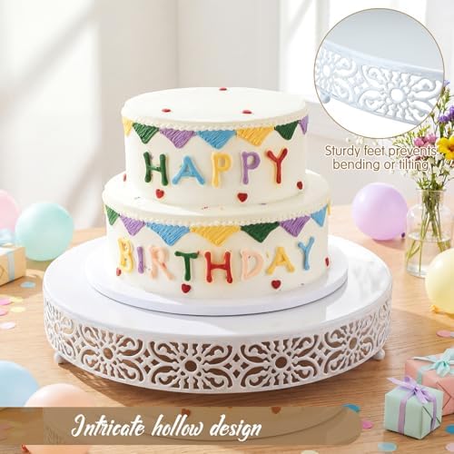 Wenqik 16 Inch Cake Stand Round Metal Cupcake - Image 3