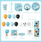 Blue Halloween Baby Shower Decorations Boy, All-in-1 A Little Boo is Almost Due Baby Shower Decorations with Balloon Arch Kit Baby Boxes Plates Napkins Cake Toppers Tablecloth Backdrop Spooky Decor - Image 5