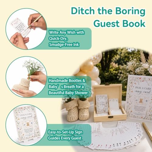 Baby Shower Guest Book Alternative, 54 Playing Cards, Sign, Box & Pen - Image 2