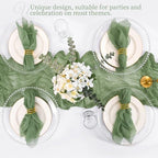 Cloth Napkins Set of 60 Sage Green Napkins 20x20inch Cheesecloth Napkin Rustic Boho Gauze Washable Dinner Napkin Cloth Bulk for Wedding Party Bridal Baby Shower Thanksgiving Table Decor - Image 7