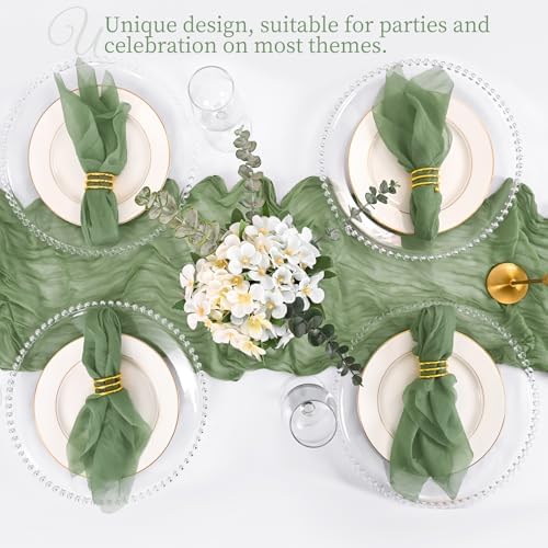 Cloth Napkins Set of 60 Sage Green Napkins 20x20inch Cheesecloth Napkin Rustic Boho Gauze Washable Dinner Napkin Cloth Bulk for Wedding Party Bridal Baby Shower Thanksgiving Table Decor - Image 7