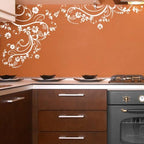 Beige Swirl Flower Floral Wall Decal Design. (100" X 29") #262A - Image 6