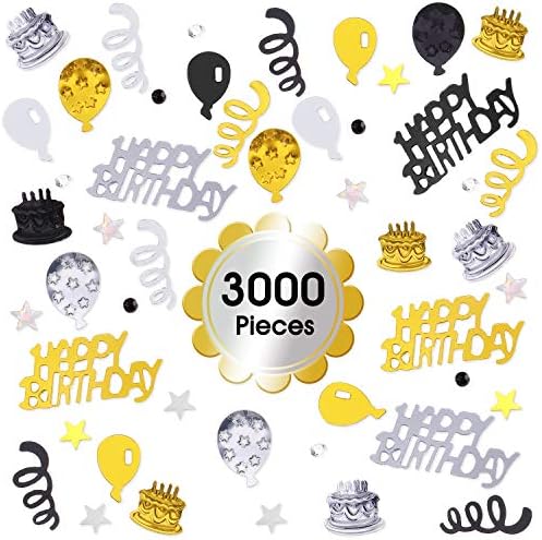 WILLBOND 3000 Pcs Birthday Confetti Metallic Foil Party Decorations,None (Pack of 5) - Image 4