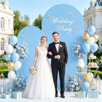 Wedding Arch Cover Set of 2 Baby Blue Arch Backdrop Cover 7.2ft, 6ft Spandex Fitted Backdrop Arch Covers Chiara Stand Cover Baby Shower Backdrop Coovers for Birthday Party Gender Reveal Decor - Image 2