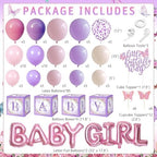 Butterfly Baby Shower Decorations for Girl Pink Purple Party Decoration Set - Image 2