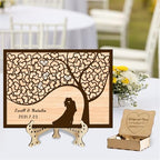 Personalized Tree of Life Wedding Guestbook Alternative with Wooden Heart Sign Custom Famliy Tree Wedding Drop Top Frame Rustic Wedding Decorations for Reception,C-Family Tree Guestbook-2 - Image 3