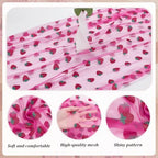 12 Pcs 29x70 Inch Strawberry Shiny Glitter Tulle Table Runner, Magenta Lace Strawberry Tablecloth for Cake Birthday Party Wedding Baby Shower Christmas Decorations - Image 3