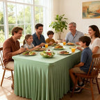 Wish Care 6 Pack Sage Green Spandex Table Clothes for 8 Foot Rectangle Tables, 8FT Wrinkle Free Fitted Tablecloths Ruffles Design Table Cloth for Party, Banquet, Wedding and Events - Image 6