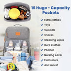 PILLANI Baby Diaper Bag Backpack - Large Bag for Boys & Girls, Waterproof Diaper Backpack - Travel Diaper Bags w/Changing Pad, Baby Registry Search & Shower Gifts - Essentials Must Haves Newborn Stuff - Image 2