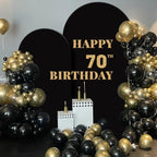 Set of 2 Arch Backdrop Cover 7.2FT, 6FT Black and Happy 50th 60th 70th Birthday Decal Sign - Adjustable Arch Covers Stretchy Backdrop for Wedding Birthday Party Baby Shower Decoration - Image 5