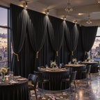 50x10FT Backdrop Curtains with Rod Pockets - Wrinkle Free Photo Stage Backdrop 10 Panels Curtains Drapes for Photography Wedding Party Baby Shower Decorations (Black) - Image 4