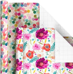 Hallmark Wrapping Paper Rolls for Birthday, Bridal Shower, Baby Shower, Gift Wrap Paper (Set of 6 Rolls: 180 sq. ft. ttl.) Butterflies, Gold Animal Print, Pink Flowers for All Occasions - Image 4