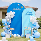 Blue Royal Blue Arch Backdrop Cover Set of 2-7.2ft 6ft Dual Color Wedding Arch Cover,Wrinkle Free Stretchy Spandex Fitted Chiara Arch Stand Cover for Boss Baby Birthday Party Photo Photography - Image 5