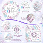 Pickmesh 400 Pcs Colored Winter Onederland Birthday Plates Cups and Napkins - Image 3