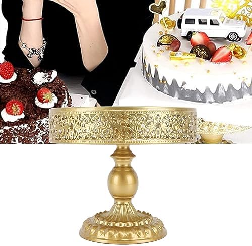 Cake Stands, Vintage Golden Cake Stand Round Dessert Displays Plate for Party Wedding (M) - Image 3