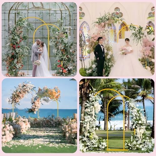Bazen Wedding Arch Backdrop Stand 7.2FT, 6.6FT Set of 2 Metal Arch Backdrop Stand for Birthday Party Wedding Ceremony Bridal Baby Shower Banquet Party Event Decor - Image 3