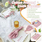 Showgeous 30 Pack Dusty Rose Cloth Napkins with Fringe, 16x16 inch - Image 5