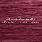 35x72 Inch Burgundy Cheesecloth Table Runner Fall Wedding Party Home Decor - Image 3