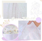 SoarDream Iridescent White Sequin Tablecloth 90"x132" Wedding Table Cloth - Image 3