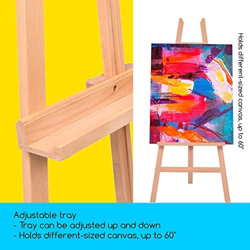 MEEDEN Art Easel Stand for Display - Adjustable Beech Wood Floor Easels for Painting, Holding Canvas up to 60", Ideal for Artist, Adults Painting Canvas, Drawing, Signs - Middle - Image 3