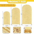 MODFUNS 4ft 5ft 6ft Sequin Arch Cover Gold Wedding Arch Cover Set of 3 Metallic Arch Covers Fitted Spandex Arched Stand Covers 2-Sided Use Arched Backdrop Fabric for Wedding Ceremony Reception - Image 3