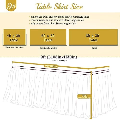 Suppromo Baby Blue Tulle Table Skirts for Rectangle Tables or Round Tables 9ft Blue Tutu Table Cloth Cover for for Baby Shower Boy Birthday Party Baby Shark Gender Reveal Cake Table Decorations - Image 5
