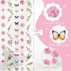 Dunzoom 10 Pack 82 ft 3D Wildflower Butterfly Garland Party Decor Set 6 Artificial Flower Floral Hanging Vine 4 Butterfly Banner for Spring Birthday Wedding Baby Shower Backdrop Wall Arch Supplies - Image 3