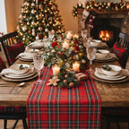 6 Pcs 72 x 13'' Christmas Table Runner, Red - Image 2