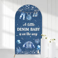 Serencatcher 7.2ft Denim Blue Jean Baby Shower Arch Backdrop Cover by Serencatcher