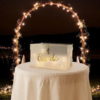 OurWarm Frosted Acrylic Wedding Card Box with Lock, Large Gift Card Box for Wedding Reception with Slot and String Light - Image 6