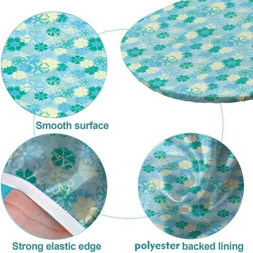 Blue Floral Background Print Tablecloths Oval Leakproof & Sturdy Washable for Mother's Day Father's Day Valentine's Day Fits for 52" x 70" Oval Table - Image 5