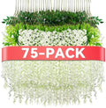 Alotiki White Wisteria Hanging Flowers, 75 Pack Fake Hanging Flowers by CreateABetterLife