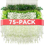 Alotiki White Wisteria Hanging Flowers, 75 Pack Fake Hanging Flowers by CreateABetterLife