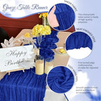 Royal Blue Boho Cheesecloth Table Runner 12 Pack 17x108 Inch Sheer Gauze - Image 3
