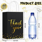 PerKoop 60 Pack Thank You Paper Gift Bags, Classic, Black - Image 2