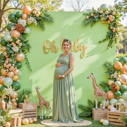 Besutolife Square Arch Backdrop Cover, 8×8 FT Spandex Arch Covers Stretchy Fitted Balloon Arch Stand Cover for Wedding, Birthday Party, Baby Shower, Photo Booth, Graduation Ceremony, Light Green - Image 2