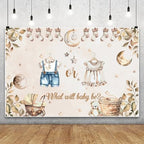 10x8ft Gender Reveal Backdrop He or She What Will Baby Be Photography Background Rustic Eucalyptus Leaves Socks Stars Photo Backdrops Newborn Gender Reveal Surprise Party Decoration Banner Supplies - Image 4