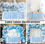 leegleri Baby Blue Tulle Tutu Table Skirt for Baby Shower Wedding and Birthday Party,LED Table Skirt for Rectangle Table (9 ft Table Skirt) - Image 6