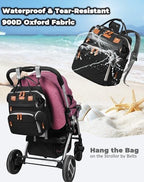 Astro alan Baby Diaper Bag with Changing Station, Waterproof Diaper Bag Backpack for Moms Dads with USB Charging Port, Baby Shower Gifts, Baby essentials, Black - Image 5